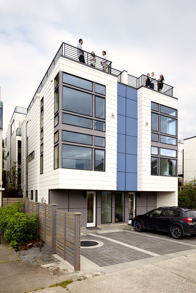 Illustrative contemporary office building